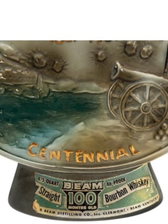 Vintage Jim Beam Bourbon Whiskey Civil War Centennial Decanter Grant Lee Stopper - Picture 4 of 14